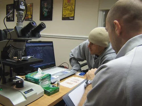 Phil consulting with Stuart Stokes