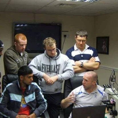 Phil consulting with Amir Khan